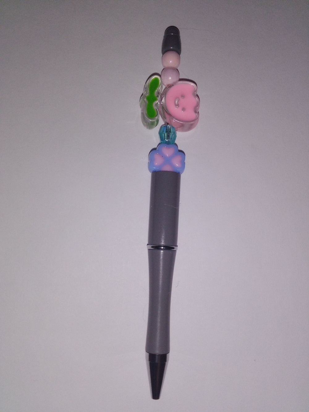 Pink & Gray Beaded Pen